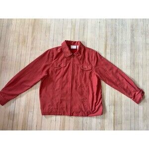 Alfred Dunner zipper front Zip Front Faux Suede Jacket 14